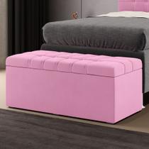 Calçadeira Alpha Estofada 90 para Cama Box de Solteiro Z-009 Sued Rosê Aradecor
