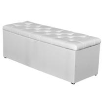 Calçadeira Baú 160 cm Paris material sintético Branco - JS Móveis