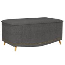 Calçadeira Baú 90cm Imperial J02 Linho Grafite - Mpozenato Calçadeira Baú 90cm Imperial J02 Linho Grafite - Mpozenato