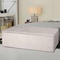 Calçadeira Baú Berlim Casal 140 Cm Suede Bege Claro