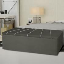 Calçadeira Baú Berlim Casal 140 Cm Suede Cinza Calçadeira Baú Berlim Casal 140 Cm Suede Cinza
