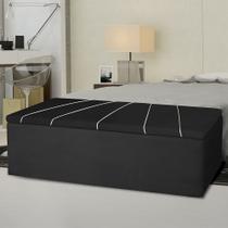 Calçadeira Baú Berlim Casal 140 Cm Suede Preto