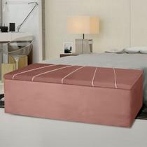 Calçadeira Baú Berlim Casal 140 Cm Suede Rose