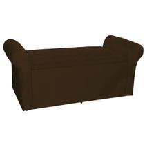 Calçadeira Báu Cancun 0,90 cm Suede Marrom - Montanaris Decor