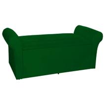 Calçadeira Báu Cancun 0,90 cm Suede Verde - Montanaris Decor