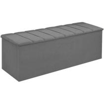 Calçadeira Baú Cancun Solteiro 90 Cm - Cinza Calçadeira Baú Cancun Solteiro 90 Cm - Cinza