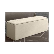 Calçadeira Baú Casal 140cm Paris Veludo Bege - JS Móveis Calçadeira Baú Casal 140cm Paris Veludo Bege - JS Móveis