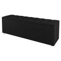 Calçadeira Baú Casal Cora 140cm Sintético Preto - Desk Design