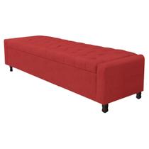 Calçadeira Baú Casal Everest P02 140 cm para cama Box Corano Vermelho - Amarena Móveis