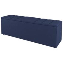 Calçadeira Baú Casal Grace 140cm Suede Azul - Abmaza