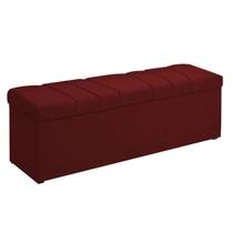 Calçadeira Baú Casal Kiara 140 CM Suede Vermelho - D A Decor