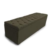 Calçadeira Baú Casal King 195cm Nicole Capitonê Suede Marrom - Sheep Estofados