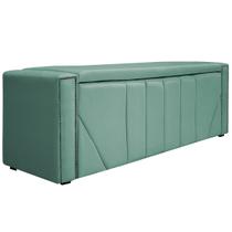 Calçadeira Baú Casal Minsk P02 140 cm para cama Box Linho - ADJ Decor