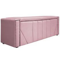 Calçadeira Baú Casal Minsk P02 140 cm para cama Box Sintético - ADJ Decor