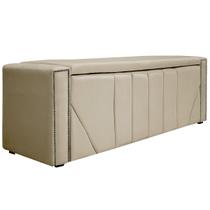 Calçadeira Baú Casal Minsk P02 140 cm para cama Box Sintético - Amarena Móveis