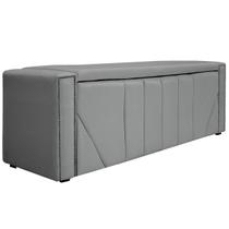 Calçadeira Baú Casal Minsk P02 140 cm para cama Box Sintético - Amarena Móveis