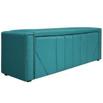 Calçadeira Baú Casal Minsk P02 140 cm para cama Box Suede - ADJ Decor