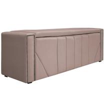 Calçadeira Baú Casal Minsk P02 140 cm para cama Box Suede - ADJ Decor