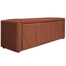 Calçadeira Baú Casal Minsk P02 140 cm para cama Box Suede - Amarena Móveis