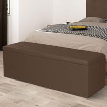 Calçadeira Baú Casal Queen 1,60m Berlim Suede Marrom Dal Poz Estofados