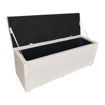 Calçadeira Baú Casal Queen 1,60m Londres Suede Bege Dal Poz Estofados