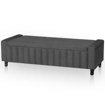 Calçadeira Baú Casal Queen Estofada Alicia Veludo