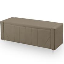 Calçadeira Baú Casal Queen Estofada Toronto Veludo Capuccino