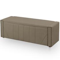 Calçadeira Baú Casal Queen Estofada Toronto Veludo Capuccino Calçadeira Baú Casal Queen Estofada Toronto Veludo Capuccino