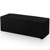 Calçadeira Baú Casal Queen Estofada Toronto Veludo Preto Calçadeira Baú Casal Queen Estofada Toronto Veludo Preto