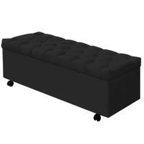 Calçadeira Baú de Casal Queen Size 160 cm Potenza Veludo Preto