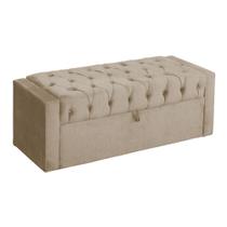 Calçadeira Báu Emma 160cm Suede Cappuccino - Vallisa Decor