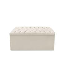 Calçadeira Baú Estofada Dunas Casal 140 Cm - Veludo Bege Claro Calçadeira Baú Estofada Dunas Casal 140 Cm - Veludo Bege Claro