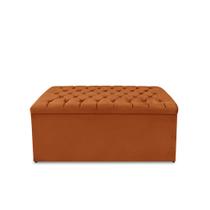 Calçadeira Baú Estofada Dunas Casal 140 cm - Veludo Terra Cota