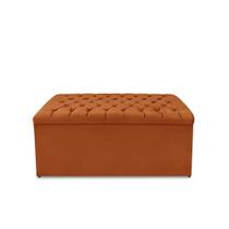 Calçadeira Baú Estofada Dunas Casal 140 Cm - Veludo Terra Cota
