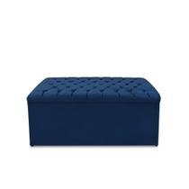 Calçadeira Baú Estofada Dunas Queen 160 cm - Veludo Azul