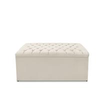 Calçadeira Baú Estofada Dunas Queen 160 cm - Veludo Bege Claro
