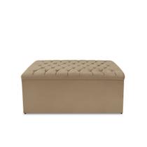 Calçadeira Baú Estofada Dunas Queen 160 cm - Veludo Bege Escuro
