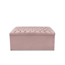 Calçadeira Baú Estofada Dunas Queen 160 cm - Veludo Rose