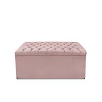Calçadeira Baú Estofada Dunas Queen 160 Cm - Veludo Rose Calçadeira Baú Estofada Dunas Queen 160 Cm - Veludo Rose