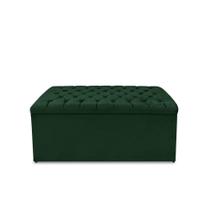 Calçadeira Baú Estofada Dunas Solteiro 90 Cm - Veludo Verde