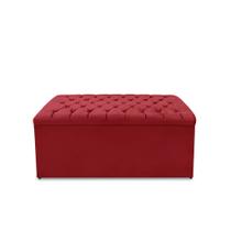 Calçadeira Baú Estofada Dunas Solteiro 90 cm - Veludo Vermelho Calçadeira Baú Estofada Dunas Solteiro 90 cm - Veludo Vermelho
