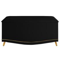 Calçadeira Baú Estofada Kate Queen 160 cm Suede Preto - W&D Decor