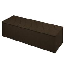 Calçadeira baú estofado casal istambul dobuê 1,40m suede chocolate