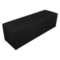 Calçadeira Báu Eva 140cm Suede Preto - Vallisa Decor