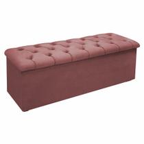 Calçadeira Baú Giovana Casal 140 Cm Suede Rose