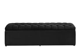 Calçadeira Baú Imperatriz 120 cm Suede Preto - Topázio Decor