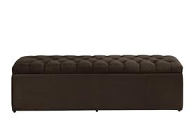 Calçadeira Baú Imperatriz 193 cm Suede Marrom Escuro