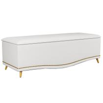 Calçadeira Baú King 195cm Imperial J02 Corano Branco - Mpozenato