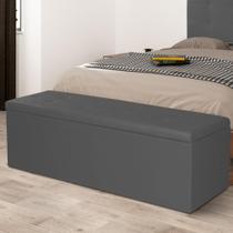 Calçadeira Baú King 1,95m Berlim Suede Cinza SKY MOBILE