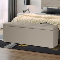 Calçadeira Baú King 1,95m Roma Material Sintético Bege SKY MOBILE